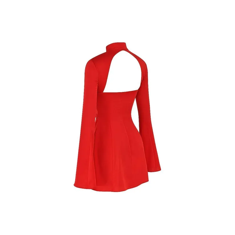 HOUSE OF CB ALYSSA Long Sleeved Dress Women's SCARLET/Vermilion-2