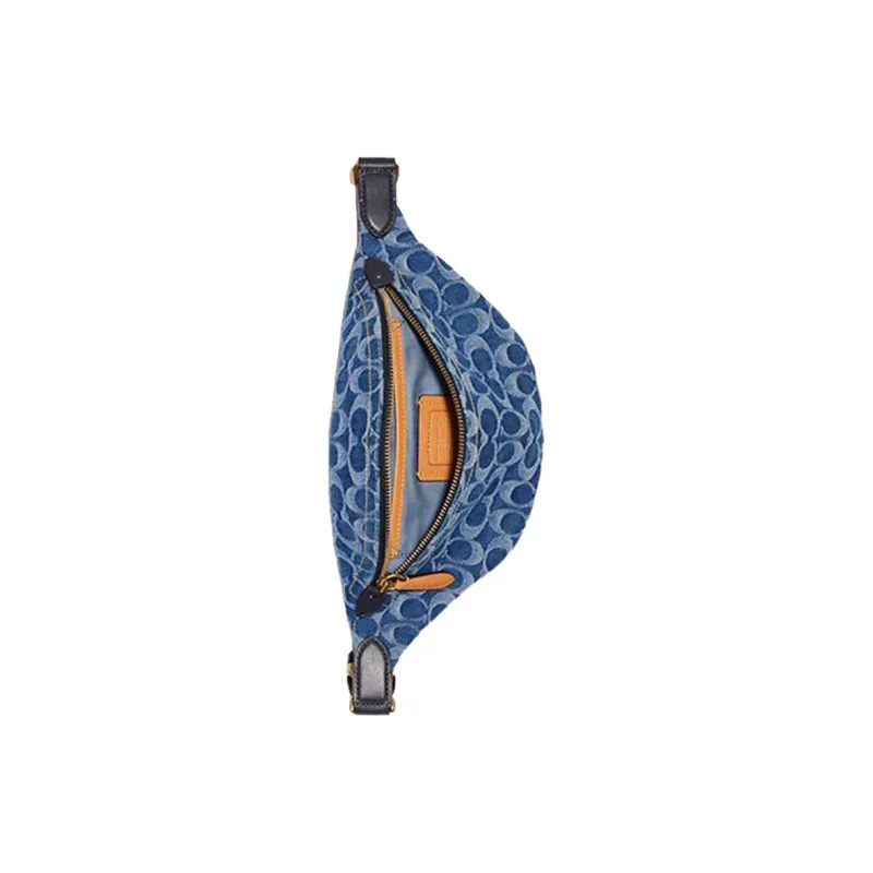 COACH Charter Denim Fabric Sling Bag, Fanny Pack Tubas Men's Denim Blue-2