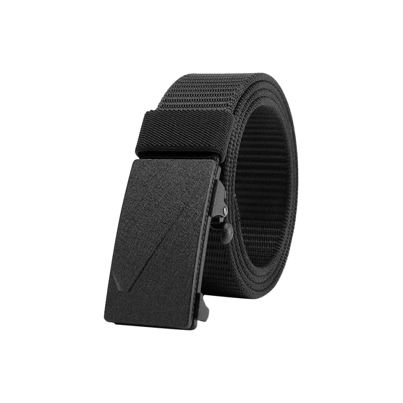 POLO Fabric Leather Belts Men's Black Width 3.5cm-1