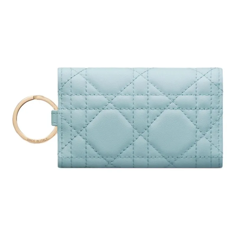 DIOR Lady Dior Lambskin Key Pouch Women's Sky Blue-2
