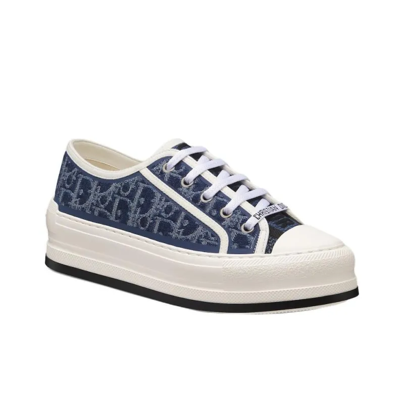 DIOR Walk'n'Dior Platform Shoes Low Top Skateboard Shoes Women's Blue-2
