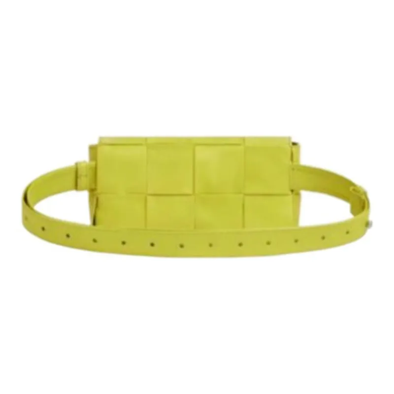 Bottega Veneta CASSETTE Sheepskin Tofu Bag Fanny Pack Mini Women's Lemon Kiwi Green-2