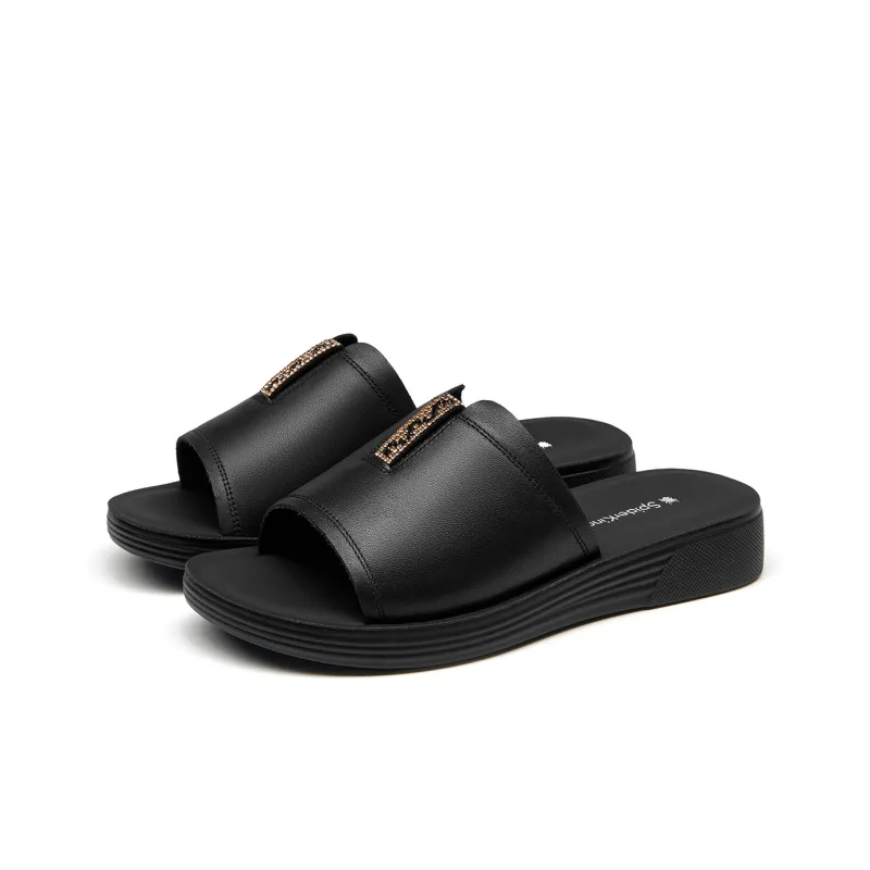 Spider King Slip Resistant Slide Slippers Women's Black-3