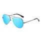 Silver Frame with Polarized Reflective Blue Lens