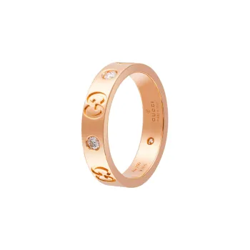 GUCCI 18K Rose Gold, Diamond Rings Women's