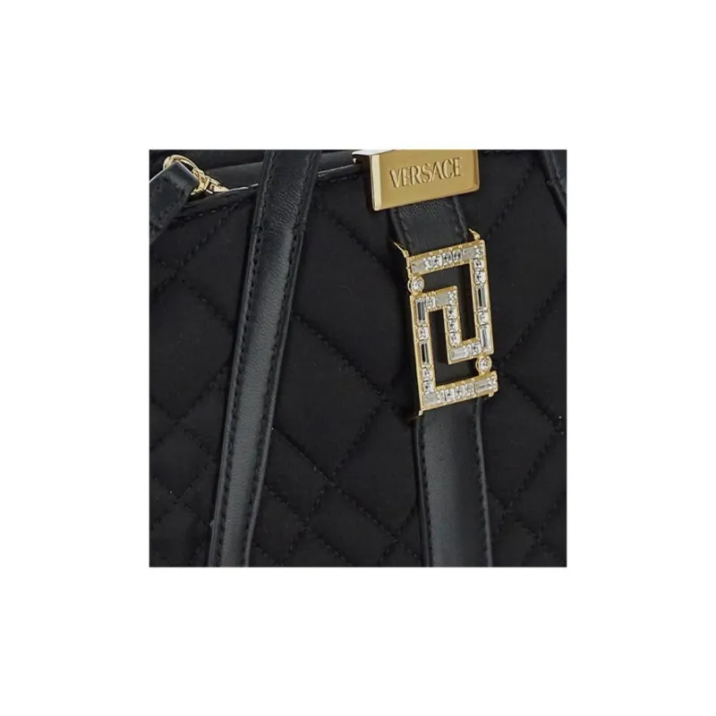 VERSACE Viscose Shoulder Bag, Crossbody Bag, Handbag Mini Women's Black-3