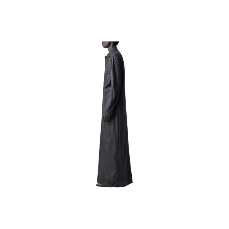 Ann Demeulemeester Peet X-Long Deconstructed Coat Leather Jacket Men's Black-2
