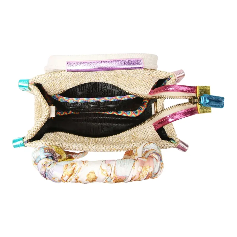 Kurt Geiger London Woven Fabric Shoulder Bag Crossbody Bag Handbag Extra Small Women's Beige-4