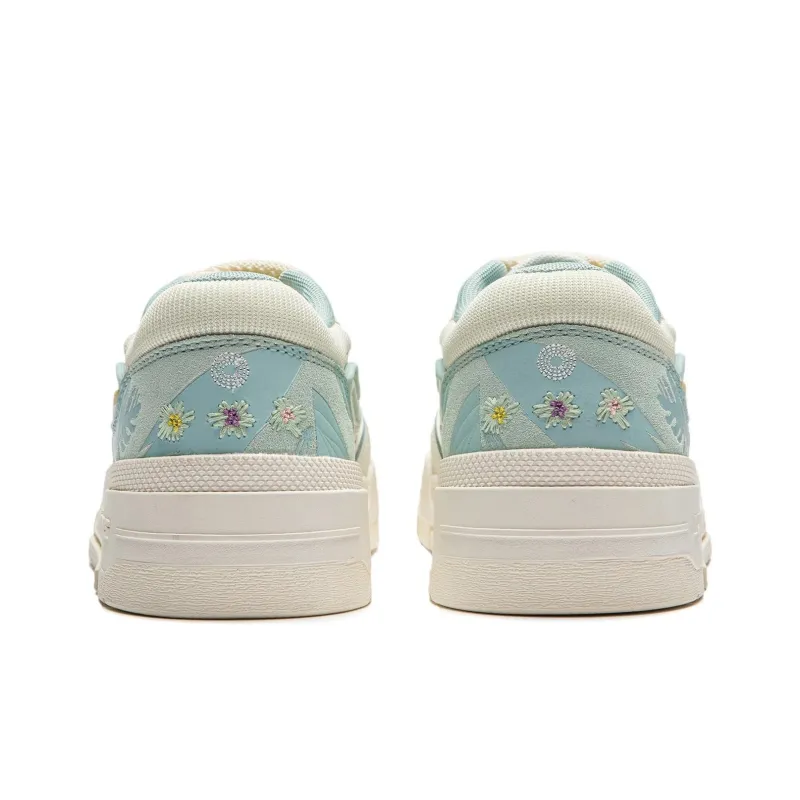 LINING 001 BTC Skateboard Shoes Women's Low Top Ivory/Light Moss Green-5