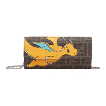FENDI Pokémon X FRGMT Nigo, Collaboration Polyester Crossbody Bag, Shoulder Bag, Wallet Women's Brown