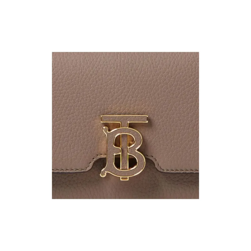 Burberry Grain Texture Leather Shoulder Bag Crossbody Bag Mini Women's Light Saddle Umber-3