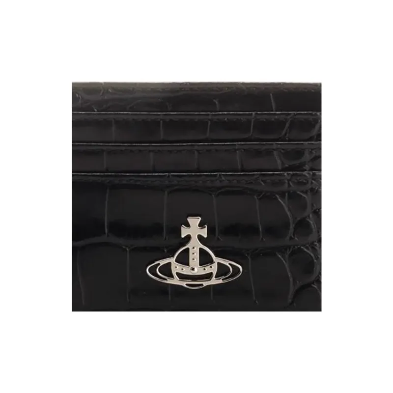 Vivienne Westwood Cow Leather Card Holder Women's Black-4