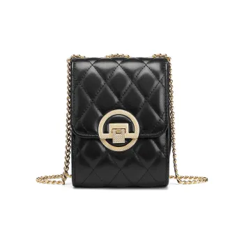 CORALDAISY Synthetic Leather Cell Phone Pouch, Coin Purse, Shoulder Bag, Crossbody Bag Regular Women's Mousse Black