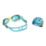 Set: Lemon Blue Shark Swim Goggles+Sports Capybara Swimming Cap