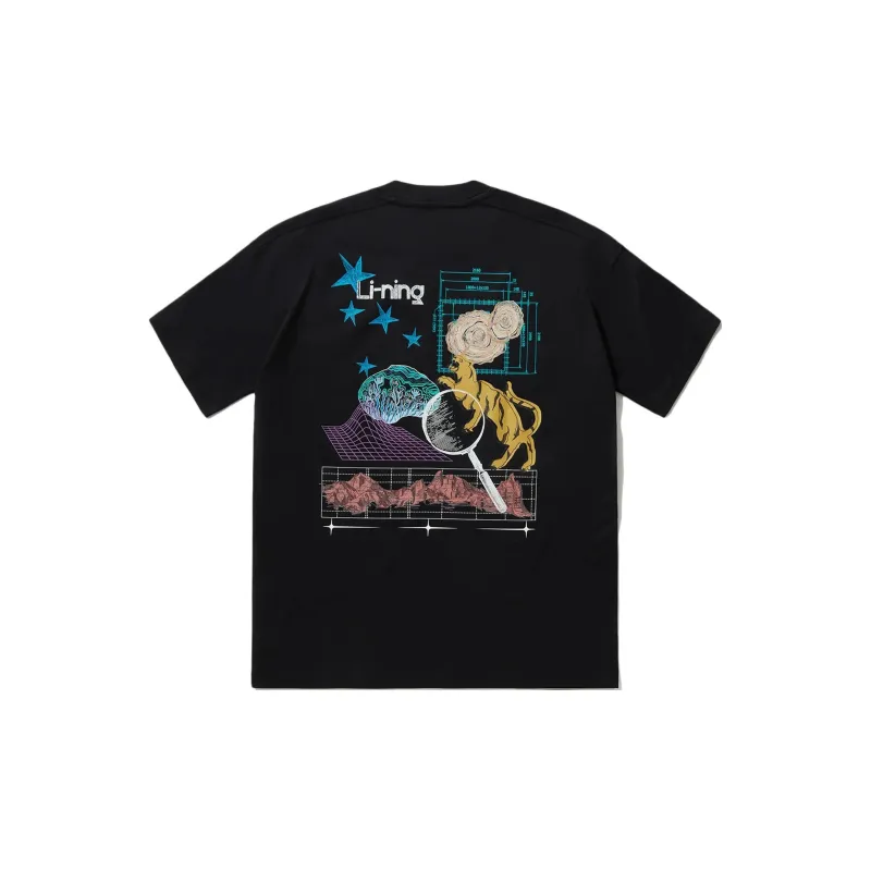 LiNing T Shirts Unisex Black-1