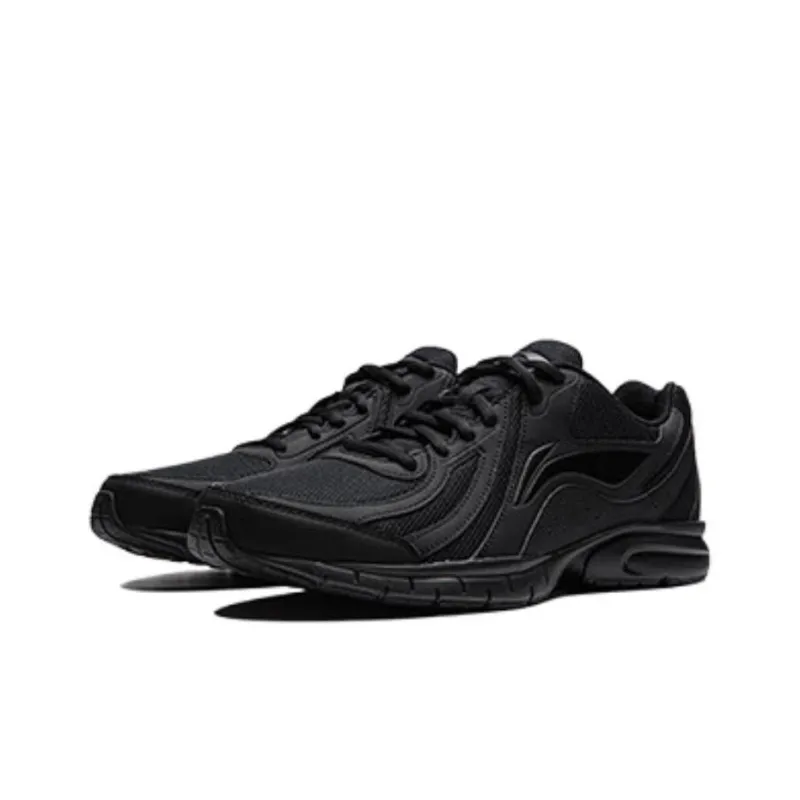 LiNing Anti Slip Wear Resistant Low Top Running Shoes Men's Black-2