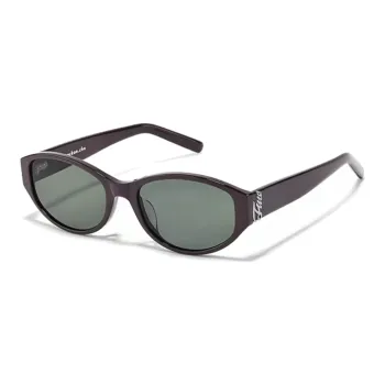Fakeme Beta Titanium Plate Oval Sunglasses Unisex Black