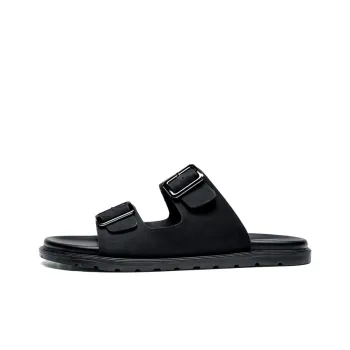 LEAVELAND Slide Slippers Men Dark Gray/Brown