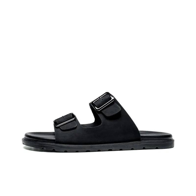 LEAVELAND Slide Slippers Men Dark Gray/Brown-0