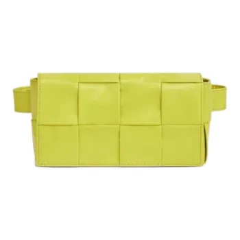 Bottega Veneta CASSETTE Sheepskin Tofu Bag Fanny Pack Mini Women's Lemon Kiwi Green