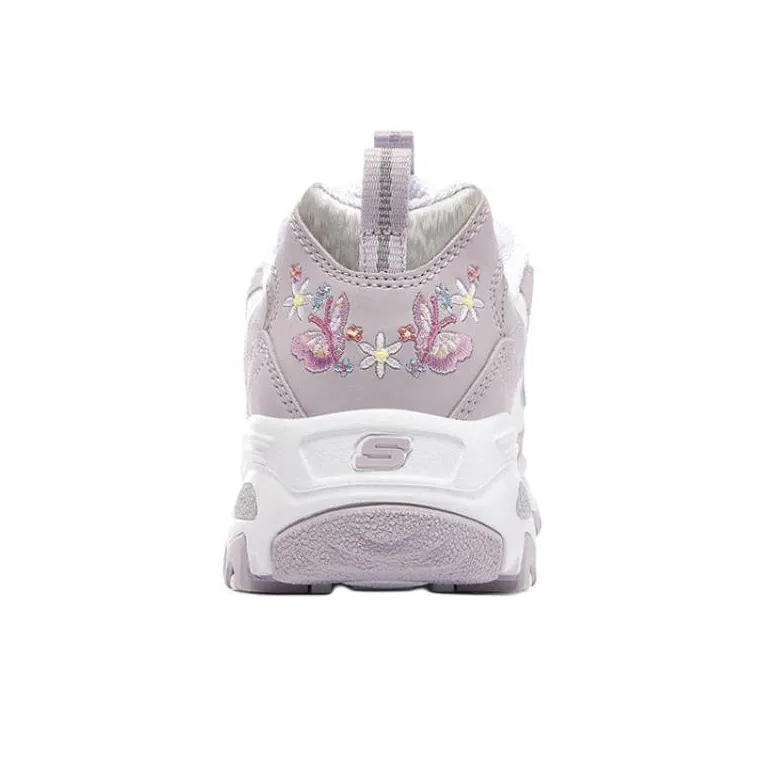 Skechers D'LITES 1.0 Cushioning Anti Slip Wear Resistant Breathability Low Top Chunky Sneakers Women's Lavender-3