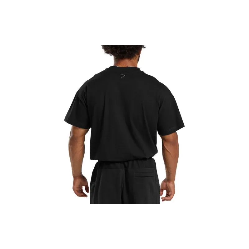 GYMSHARK Drop Shoulder Sleeve T Shirt Men's Black-1