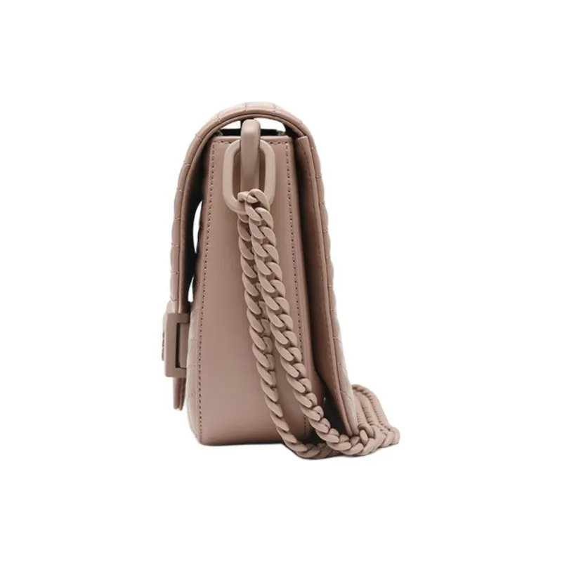 PRADA Leather Shoulder Bag Crossbody Bag Women's Nude-2