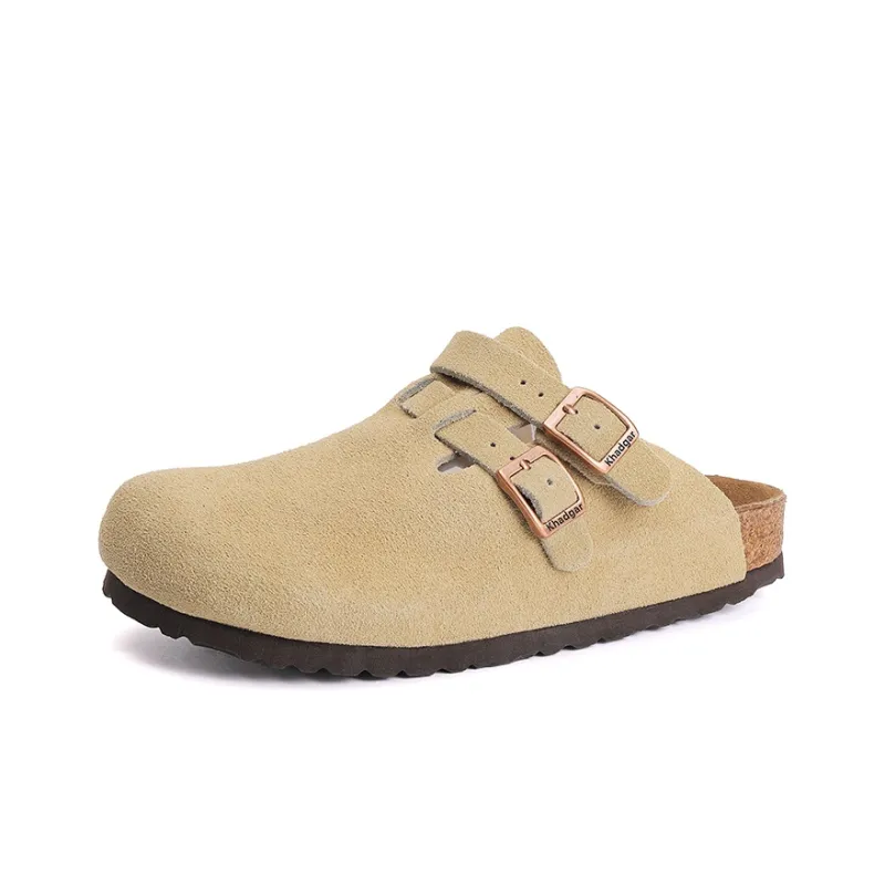 Khadgar Mules Slip on Shoes With Partial Coverage, Reversible, Birkenstock, Cork Soft Sole Closed Toe Slippers Unisex-27
