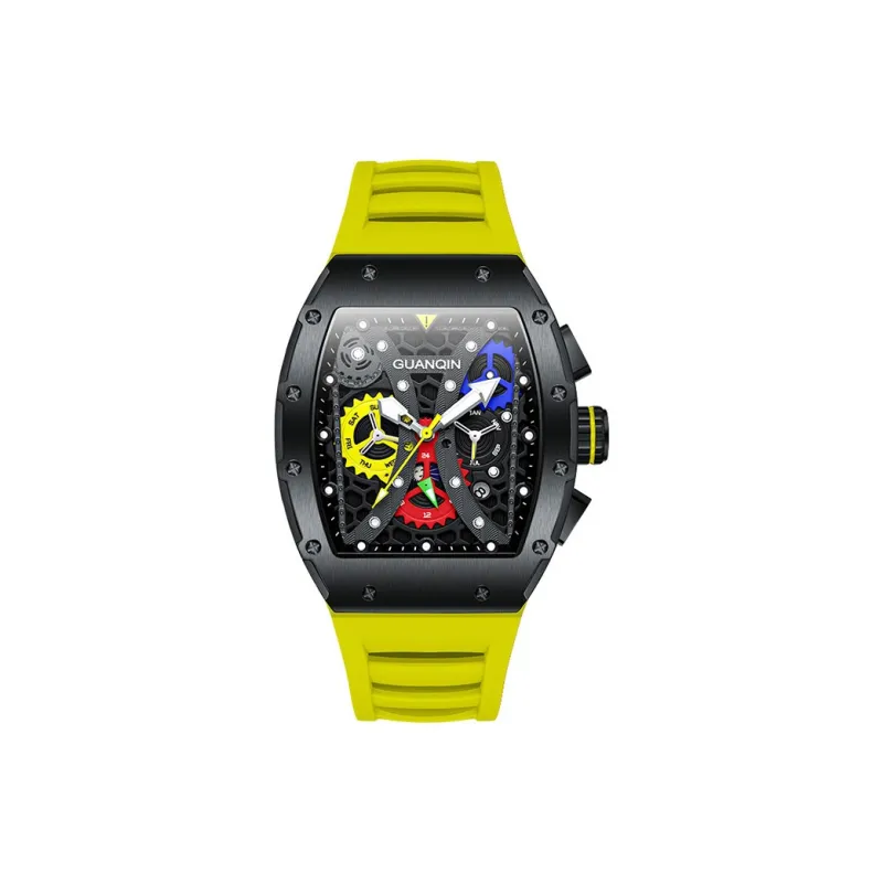 GUANQIN GUANQIN GJ16198 Mechanical Movement Rubber Strap Watch Men's Watches Black Dial-17