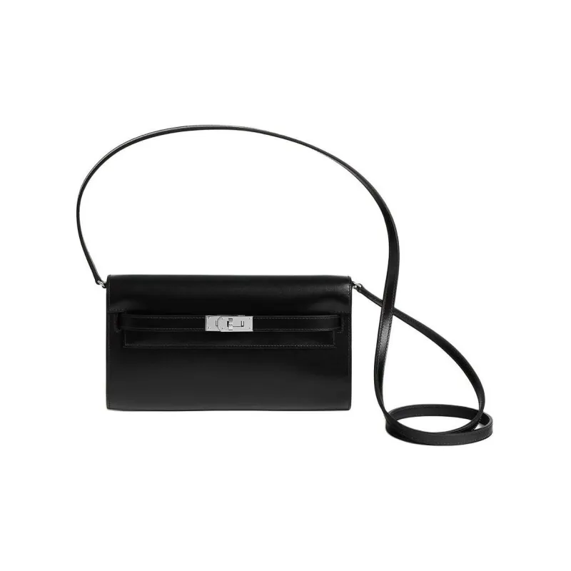 HERMES Kelly To Go Box Calfskin Wallets Handheld Shoulder Bag Crossbody Bag Women's 89 Noir Black-1