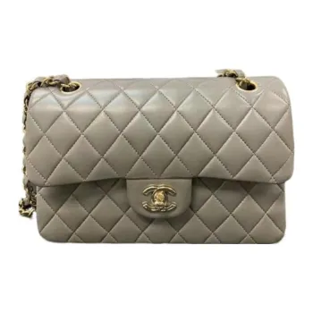 CHANEL Classic Flap CF Lambskin Portable Crossbody Bag, Shoulder Bag Trumpets Women's Gray