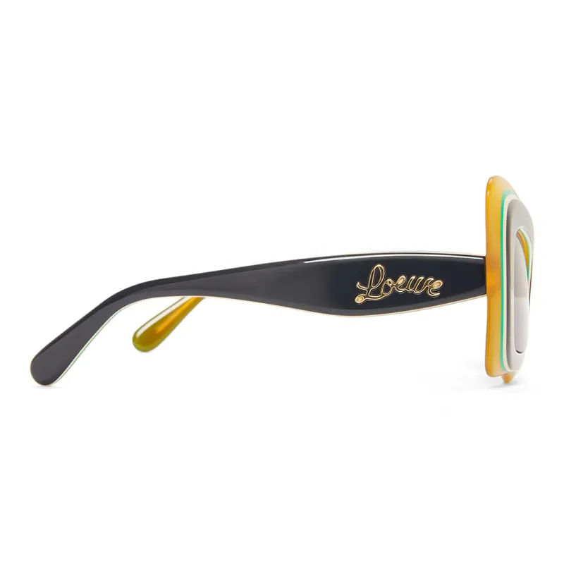 LOEWE Acetate Irregular Shape Sunglasses Unisex Black-2