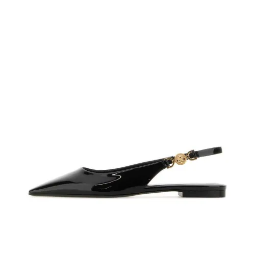 VERSACE Medusa-plaque Slingback Ballerina Shoes