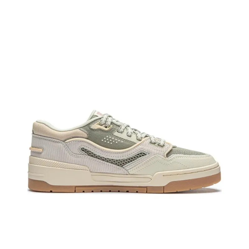 LINING 001 BTC Skateboard Shoes Men Low Top Pearl White/Dry Grass Gray-1