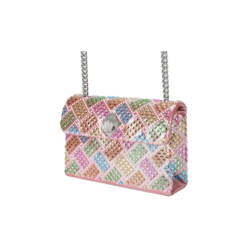 Kurt Geiger London Crystal Fabric Shoulder Bag Crossbody Bag Medium Size Women's Bronze-2