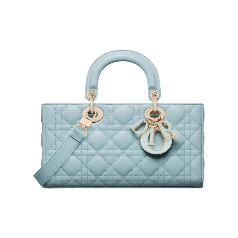 DIOR Lady D JOY Sheepskin Shoulder Bag, Crossbody Bag, Handbag Medium Size Women's Space Blue-0