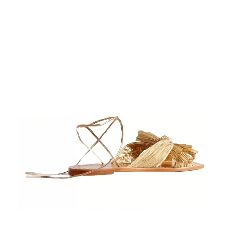 Loeffler Randall Strap Sandals Women's Gold-3