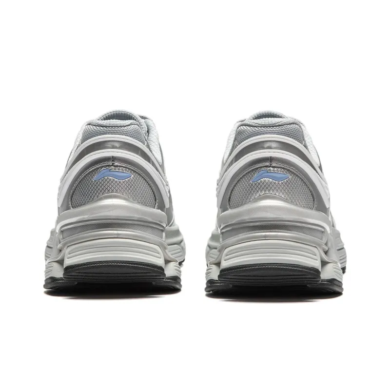 LiNing Slip Resistant Abrasion Resistant Supportive And Resilient Low Top Casual Running Shoes Men's Silver-5