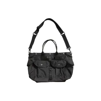 MADEN Polyester Portable Camera Crossbody Bag Laptop Bag Tote Messenger Bag Shoulder Bag Large Size Men's Black