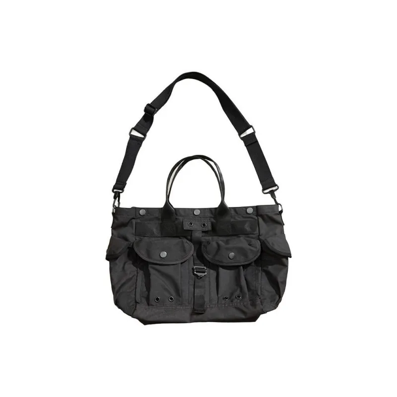 MADEN Polyester Portable Camera Crossbody Bag Laptop Bag Tote Messenger Bag Shoulder Bag Large Size Men's Black-0
