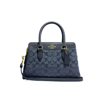 COACH Darcie Fabric With Cow Leather Handbag Shoulder Bag Crossbody Bag Medium Size Women's Denim Blue