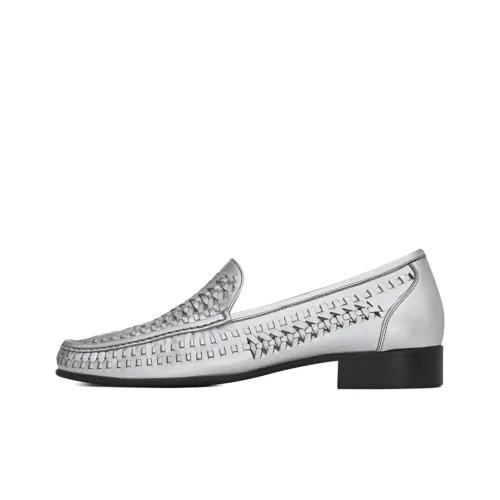 SAINT LAURENT Swann Women's Casual Shoes Men Silver Gray