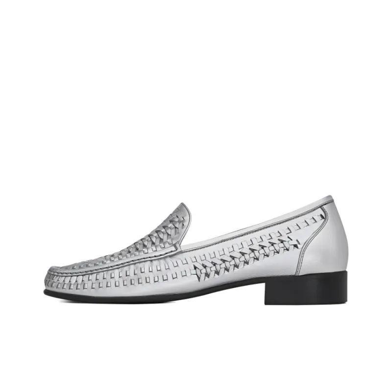 SAINT LAURENT Swann Men's Casual Shoes Men Low Top Silver Gray-0