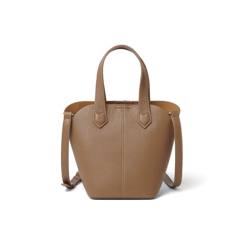 RED DRAGONFLY Cow Leather Bucket Bag, Shoulder Bag, Crossbody Bag, Handbag Regular Women's Khaki, Light Green-2