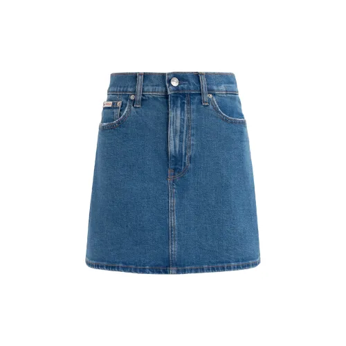 Calvin Klein Denim Short Skirts Women's NUV-Denim Blue