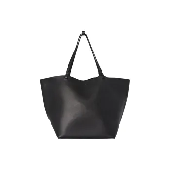 THE ROW Saddle Leather Tote Bag, Shopping Bag, Handbag Regular Women's Black