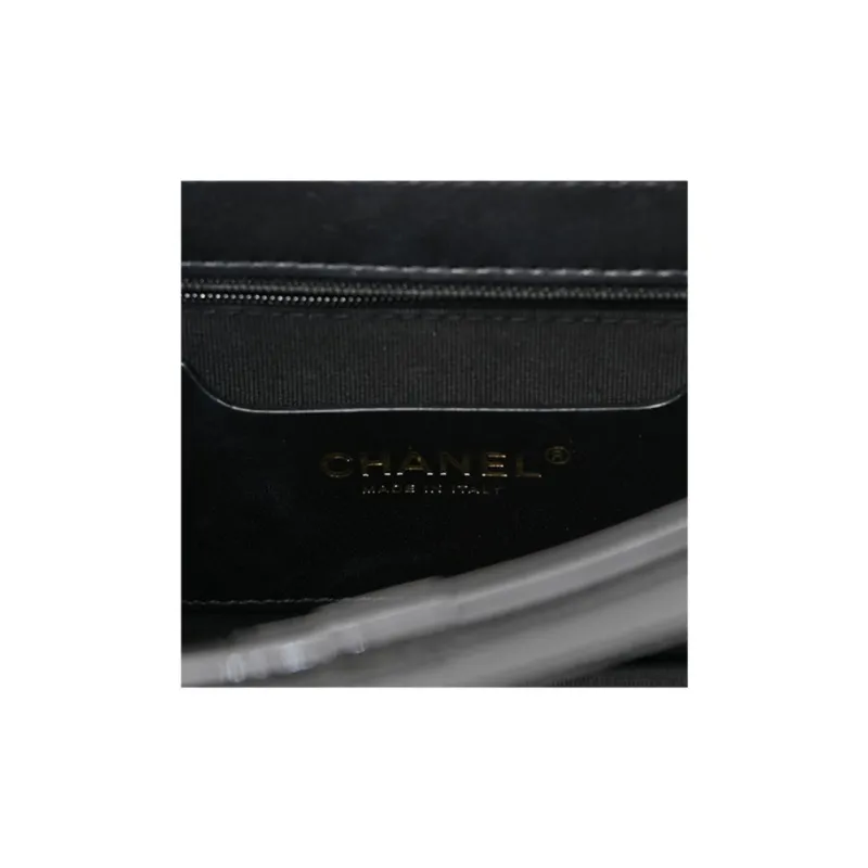CHANEL Patent Leather Flap Bag, Messenger Bag, Briefcase, Shoulder Bag, Crossbody Bag, Handbag Women's Black-8