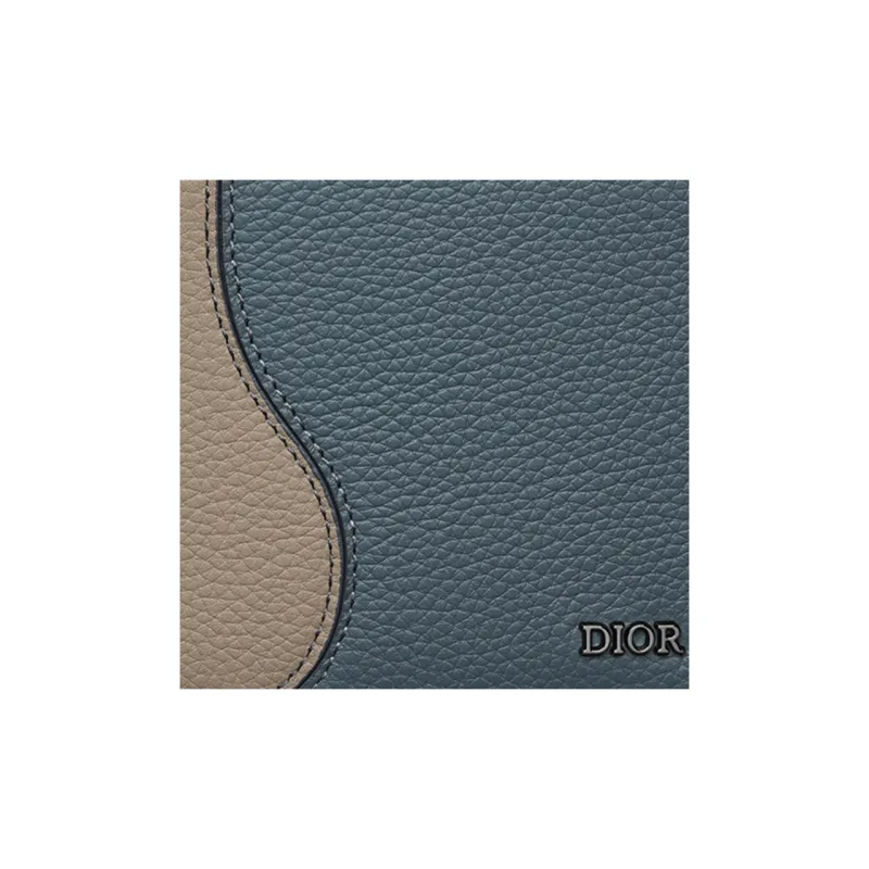 DIOR Grained Calfskin Wallet Regular Women's Brown & Dark Gray-4