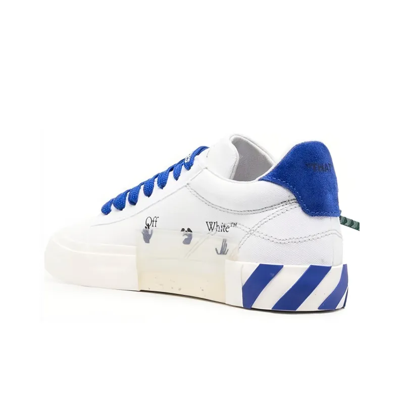 OFF WHITE Vulcanized Stylish Skateboarding Shoes Women's White Blue-3