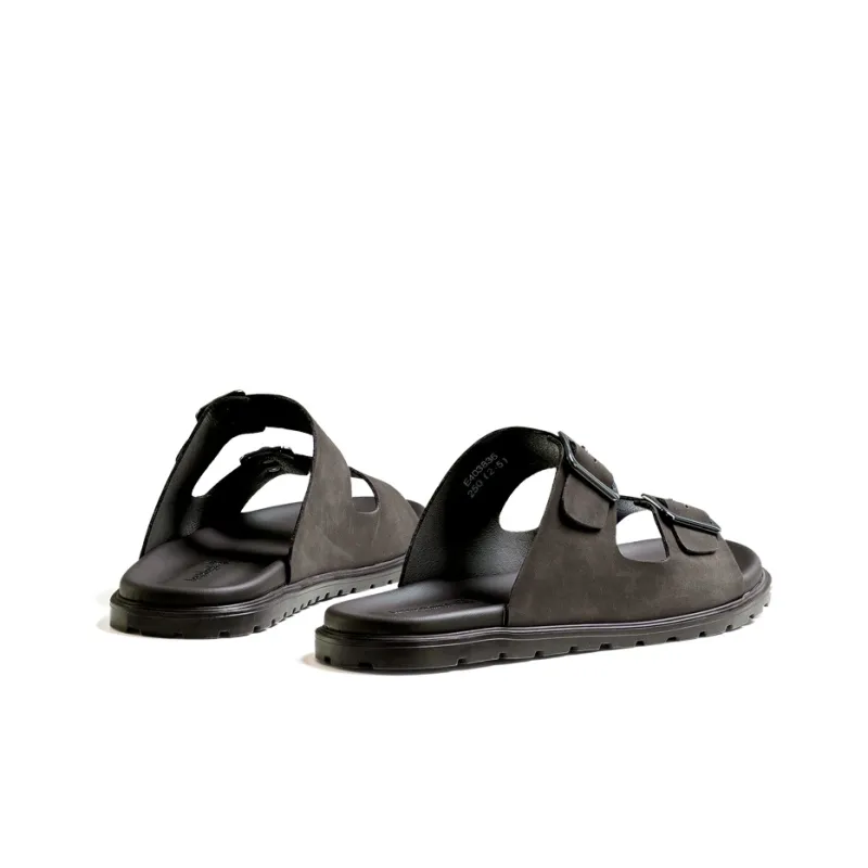 LEAVELAND Slide Slippers Men Dark Gray/Brown-7